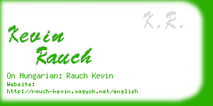 kevin rauch business card